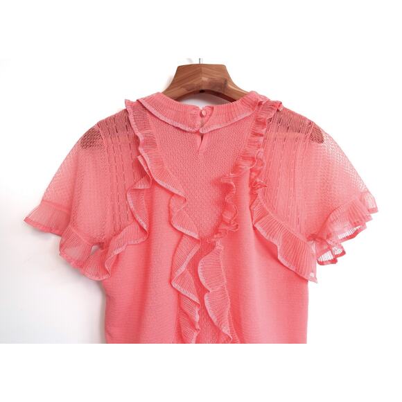 ALEXANDER MCQUEEN Silk Pointelle Knit Lace Flounce Ruffle Dress Italy L $2990 - Picture 10 of 16